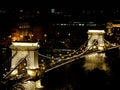 SzÃÂ©chenyi Chain Bridge in Budapest by night Royalty Free Stock Photo