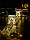 SzÃÂ©chenyi Chain Bridge in Budapest by night Royalty Free Stock Photo