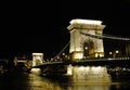 The SzÃÂ©chenyi Chain Bridge at night - Budapest Royalty Free Stock Photo