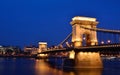 SzÃÂ©chenyi Chain bridge over Danube river, Budapest, Hungary. Royalty Free Stock Photo