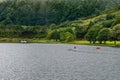 SÃÂ£o Miguel, Azores PORTUGAL - 8 August 2020 - Active people practicing kayaking at Sete Cidades Lake