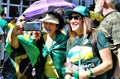 Pre-candidate doctor Nise Yamaguchi takes a selfie with female voters on Paulista avenue