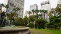 SÃÂ£o Paulo downtown cityscape from Ramos De Azevedo Square, Brazil Royalty Free Stock Photo