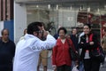 SÃÂ£o Paulo SP Brazil - 06 22 2014: Street artist in a Elvis Presley's cover at Paulista Avenue