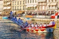 Scene of Languedoc jousting, on the royal canal in SÃÂ¨te, in Herault, in Occitanie, France