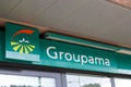 Groupama logo text and sign brand front of office on store french insurance agency Royalty Free Stock Photo