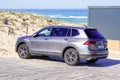 Volkswagen new tiguan allspace suv car german automobile manufacturer parked sea coast