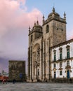 SÃÂ© - Gothic Cathedral of Porto Portugal, stone, bell tower