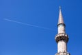 SÃÂ¼leymaniye Mosque Minaret & Aircraft Royalty Free Stock Photo