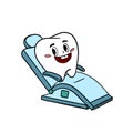 Hand-drawn illustration of cute happy tooth brushing itself with toothbrush Royalty Free Stock Photo