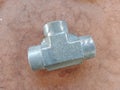 T adaptors hydraulic system connection pipe or hose Royalty Free Stock Photo