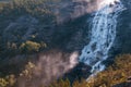 Langfoss waterfall in summer. Norway