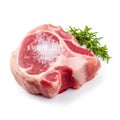 T-bone steak in its raw and uncooked state, isolated on a pristine white background. Royalty Free Stock Photo