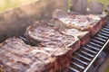 T-Bone steaks on the grill