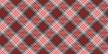 Red stripes on on black white background fabric texture of traditional diagonal checkered tartan seamless ornament for plaid Royalty Free Stock Photo