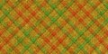 Ragged old fabric texture of traditional checkered diagonal tartan repeatable ornament with lost threads, red and green stripes Royalty Free Stock Photo