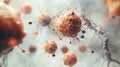 T-cell warriors in microscopic battleground fighting pollen. Royalty Free Stock Photo