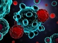 T cells attacking cancer cells Royalty Free Stock Photo