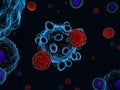 T cells attacking cancer cells Royalty Free Stock Photo