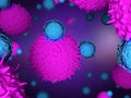 T cells attacking cancer cells Royalty Free Stock Photo