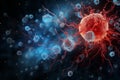 T cells attacking cancer cells Royalty Free Stock Photo