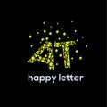 A and T etters water bubbles letter vector logo Royalty Free Stock Photo