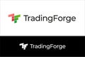 T and F Letters Trading Stock Market Logo Concept