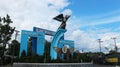 T-junction Monument Anggang Enggang bird is a landmark of Barabai city Royalty Free Stock Photo