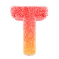 T - Letter of the alphabet made of candy