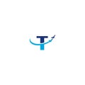 T Letter Arrow Plane Logo Inspirations