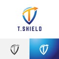 T Letter Arrow Shield Strong Safe Guard Protection Logo