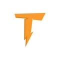 t letter thunder logo vector icon illustration