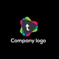 T letter video company vector logo design