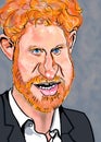 29t May 2021 : funny illustration caricature of Prince Harry , duke of Sussex