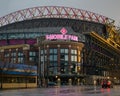 T Mobile Park baseball stadium on a wet winter morning in Seattle