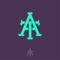 A and T monogram. A and T crossed letters, intertwined letters initials. Royalty Free Stock Photo