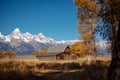 T.A. Moulton Barn within Mormon Row Historic District in Grand Teton National Park, Wyoming - The most photographed barn in USA Royalty Free Stock Photo