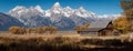 T.A. Moulton Barn within Mormon Row Historic District in Grand Teton National Park, Wyoming - The most photographed barn in USA Royalty Free Stock Photo