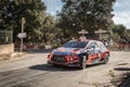 T. Neuville & N. Gilsoul compete in the 2019 WRC Tour de Corse Royalty Free Stock Photo