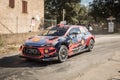 T. Neuville & N. Gilsoul compete in the 2019 WRC Tour de Corse Royalty Free Stock Photo