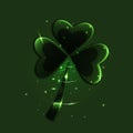 green four-leaf lucky clover leaf vector illustration Royalty Free Stock Photo