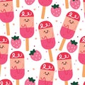 seamless pattern cartoon cute dessert character