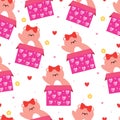 seamless pattern cartoon bear and valentine element