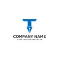 T pencil logo Royalty Free Stock Photo