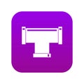 T pipe connection icon digital purple