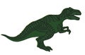 T-Rex. Dinosaur. Illustration in vintage retro style linocut. Royalty Free Stock Photo