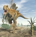 T-Rex dinosaur running. 3D illustration