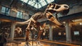 T Rex dinosaur skeleton in a museum Royalty Free Stock Photo