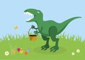 T rex Easter trouble vector