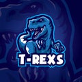 t-rex mascot logo design vector with concept style for badge and emblem. Royalty Free Stock Photo
